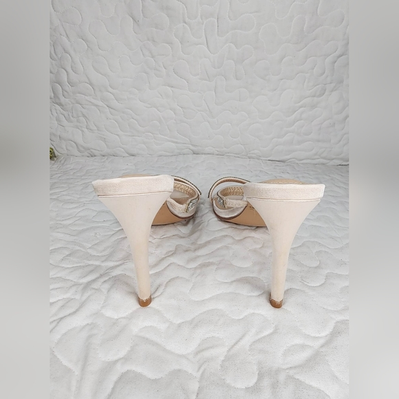 Ralphy Ivory Satin Rhinestone High Heel Sandals - Picture 5 of 8